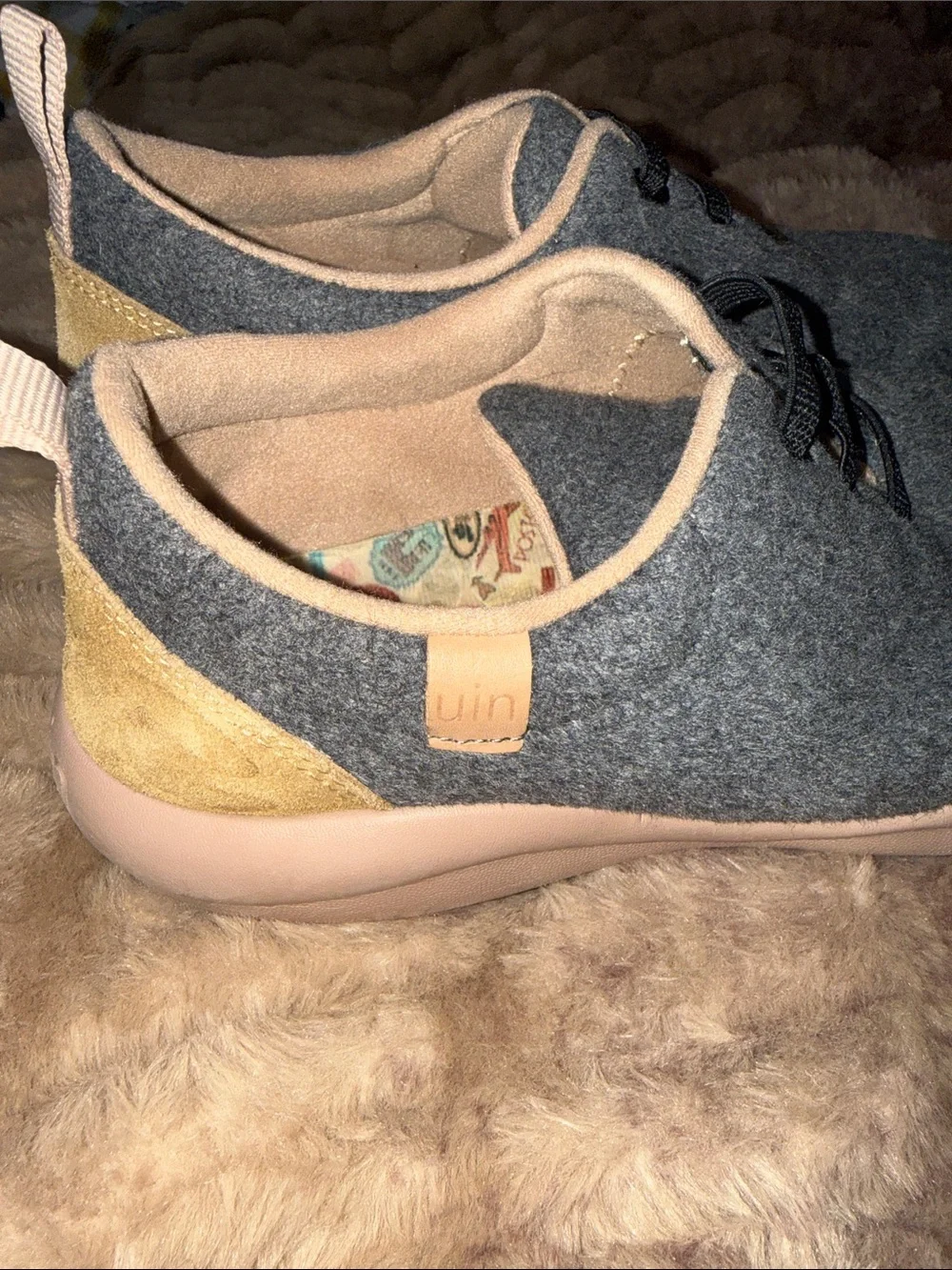 UIN Women's Walking Shoes Casual Loafers Comfort Sneaker (Grey), sz 8